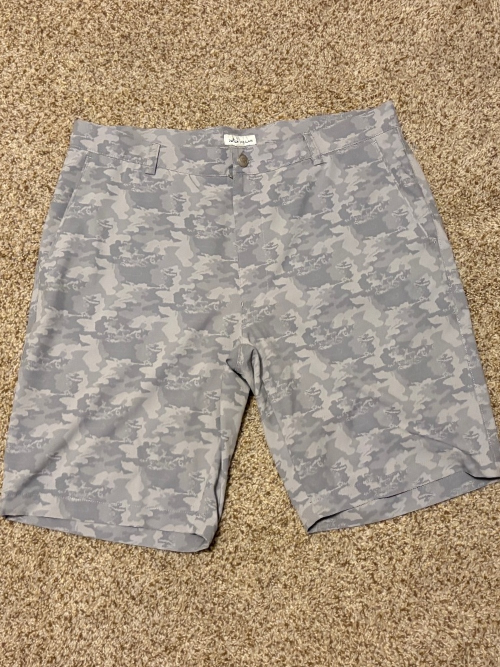 Peter Miller Hybrid Gray Camo Shorts Men's 36 Stretch Light Weight Like New